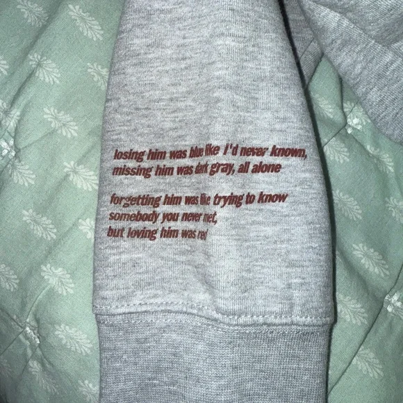 Taylor Swift Gray and Red Zip Up Sweater - Picture 6 of 6